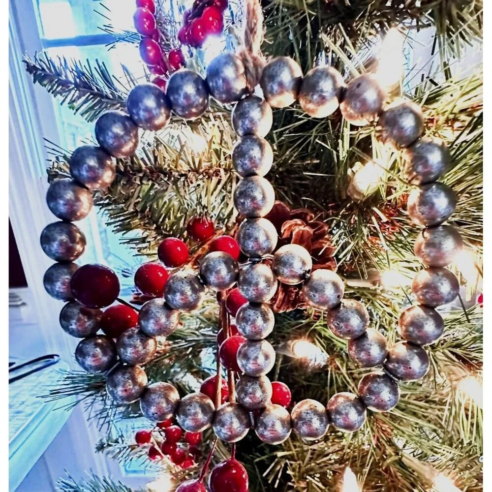 Vintage Pottery Barn Peace Ornament Christmas Valentine Beaded Hippie 70s READ